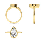 2.00 Ct Pear Shape Lab Grown Bezel Setting Diamond Engagement Ring - view 4