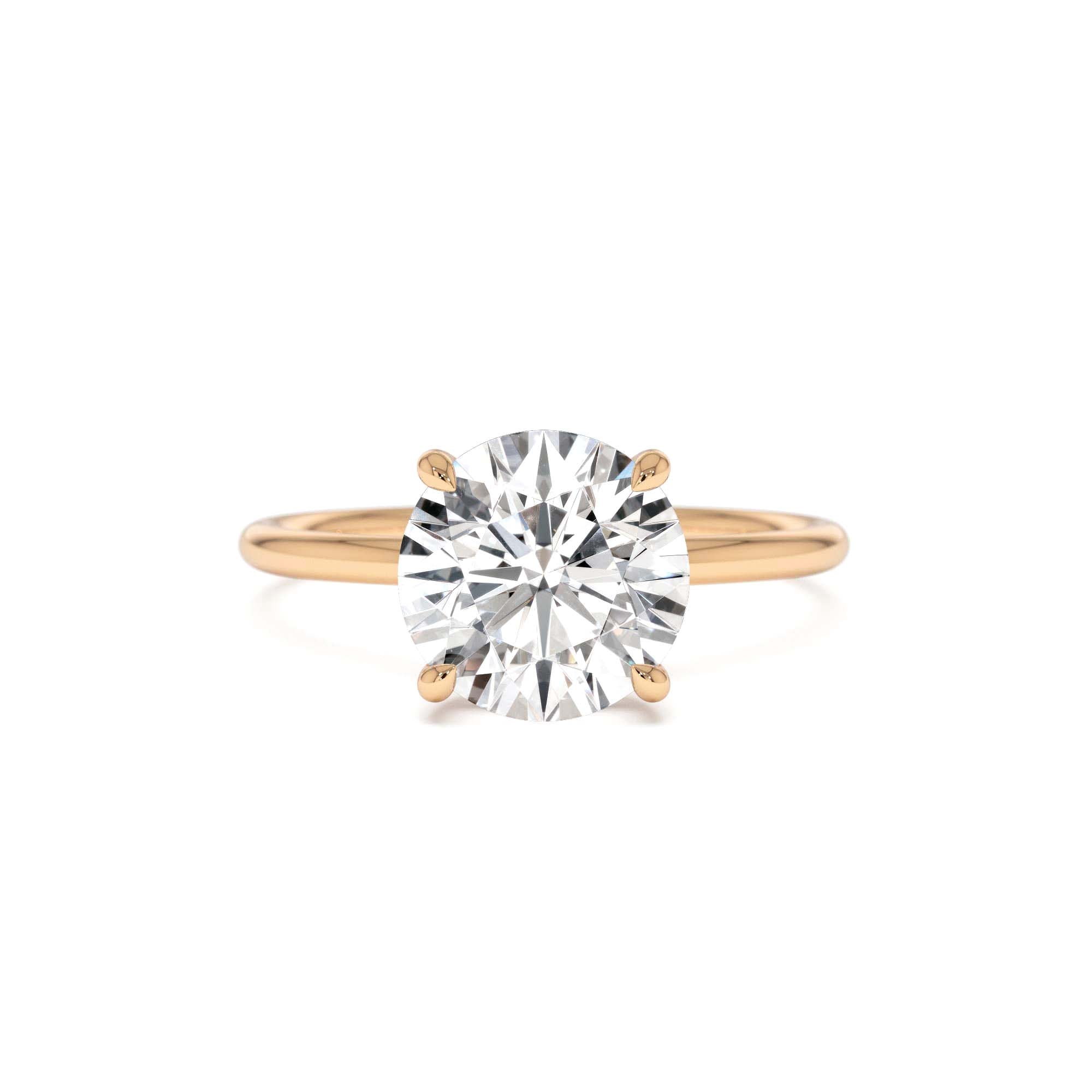 2.00 Ctw 14k Round Brilliant Lab Grown Diamond Engagement Ring with Hidden Halo – Rosalie - view 2