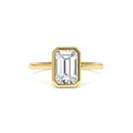 2.00 Ct 14k Emerald Cut Lab Grown Bezel Setting Diamond Engagement Ring – Naomi by Orlina Fine