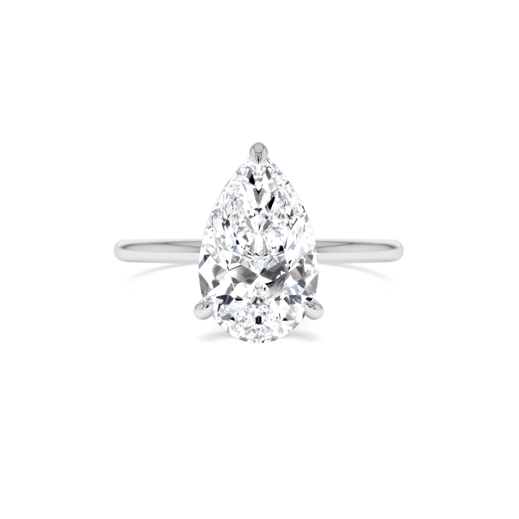 2.00 Ctw 14k Pear Shaped Lab Grown Diamond Hidden Halo Engagement Ring – Amara - view 2