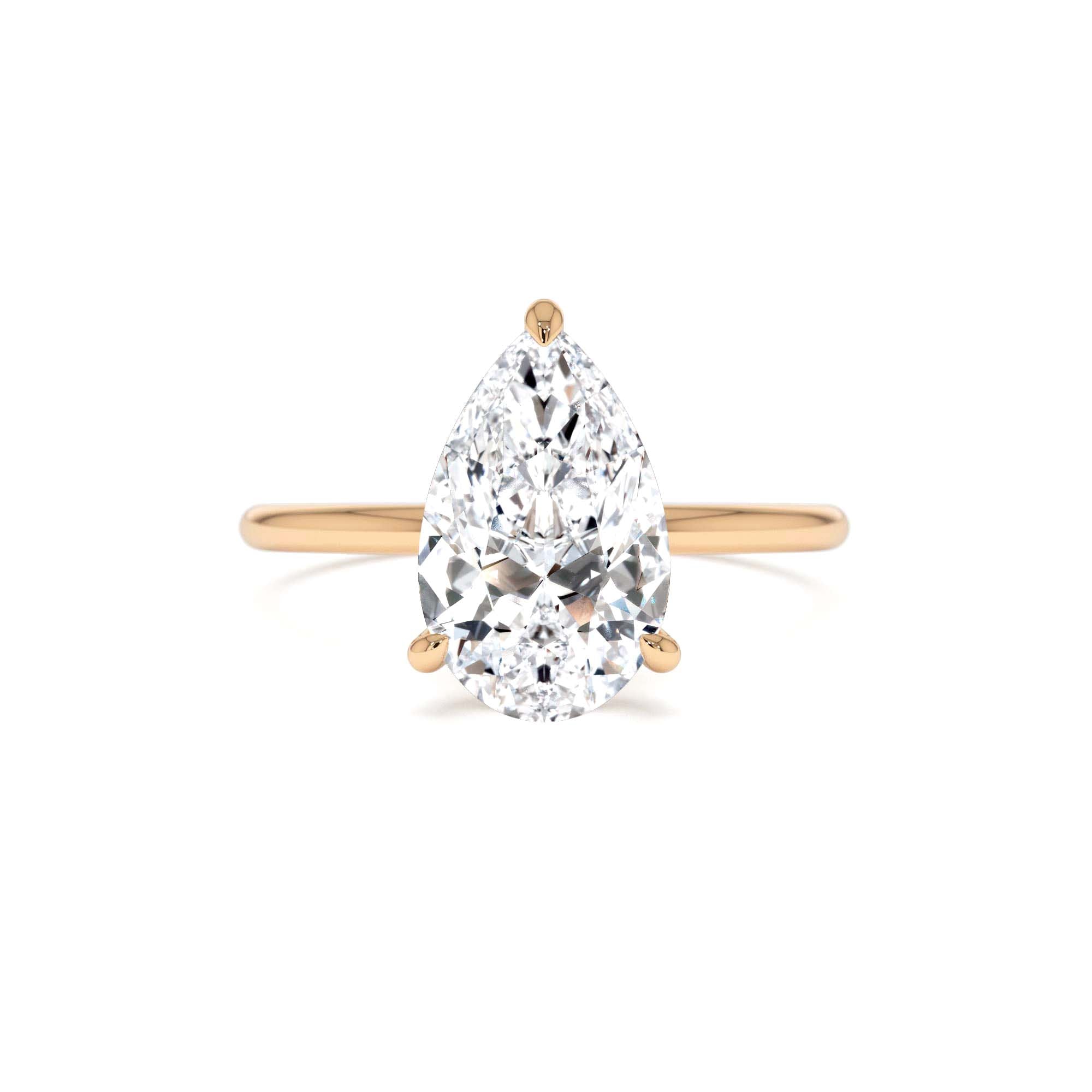 2.00 Ctw 14k Pear Shaped Lab Grown Diamond Hidden Halo Engagement Ring – Amara - view 3