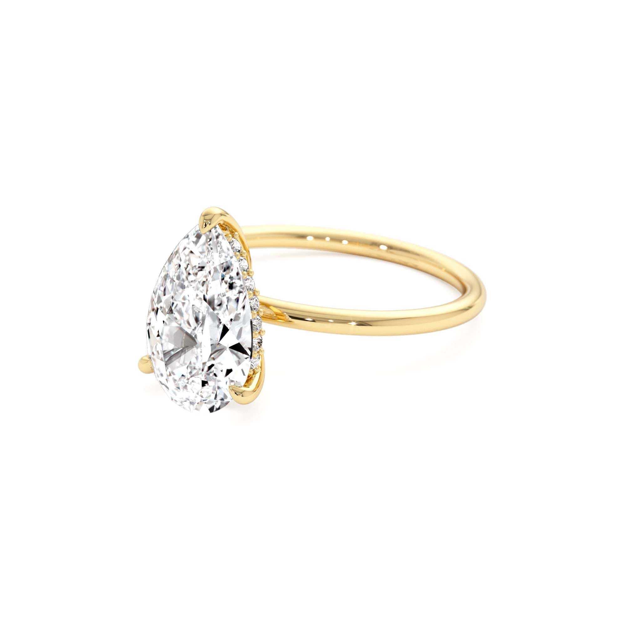 2.00 Ctw 14k Pear Shaped Lab Grown Diamond Hidden Halo Engagement Ring – Amara - view 4