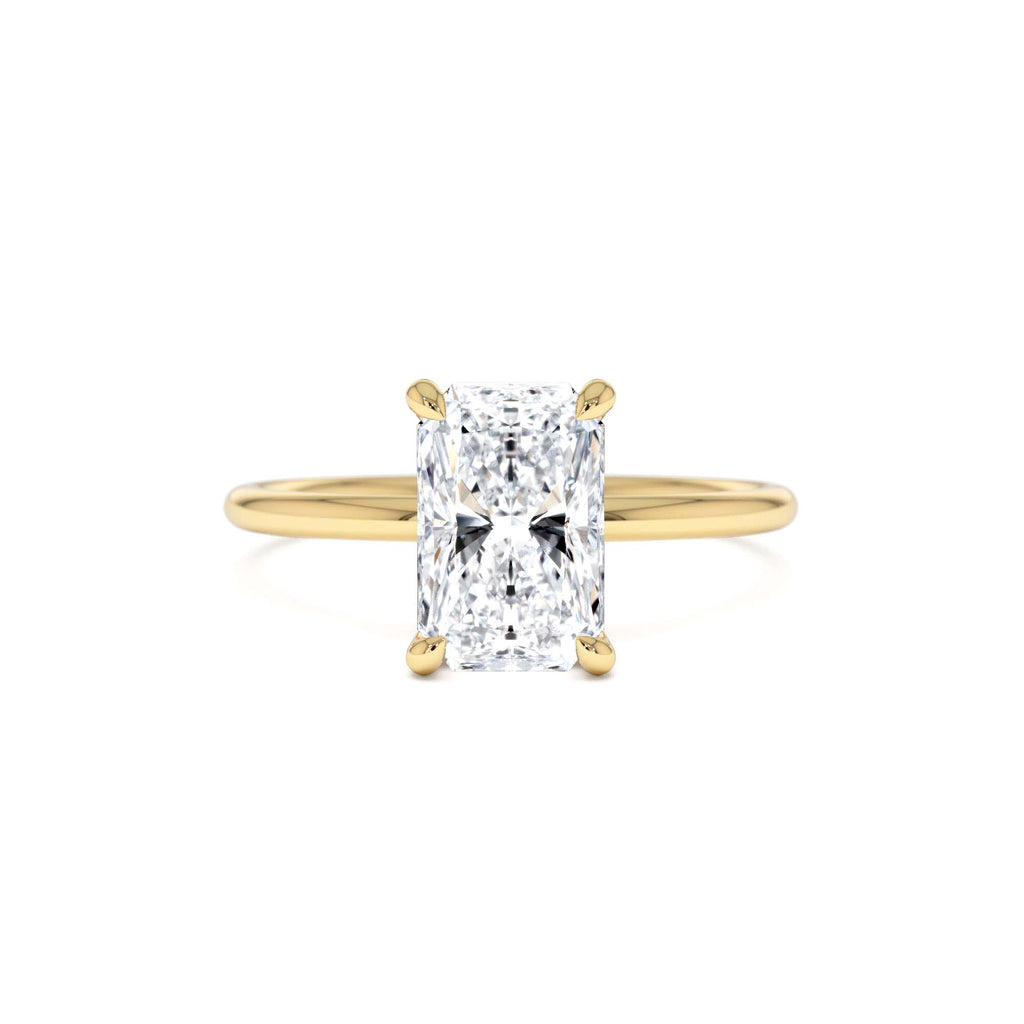 1.50 Ctw 14k Radiant Cut Lab Grown Diamond Hidden Halo Engagement Ring – Aurora by Orlina Fine