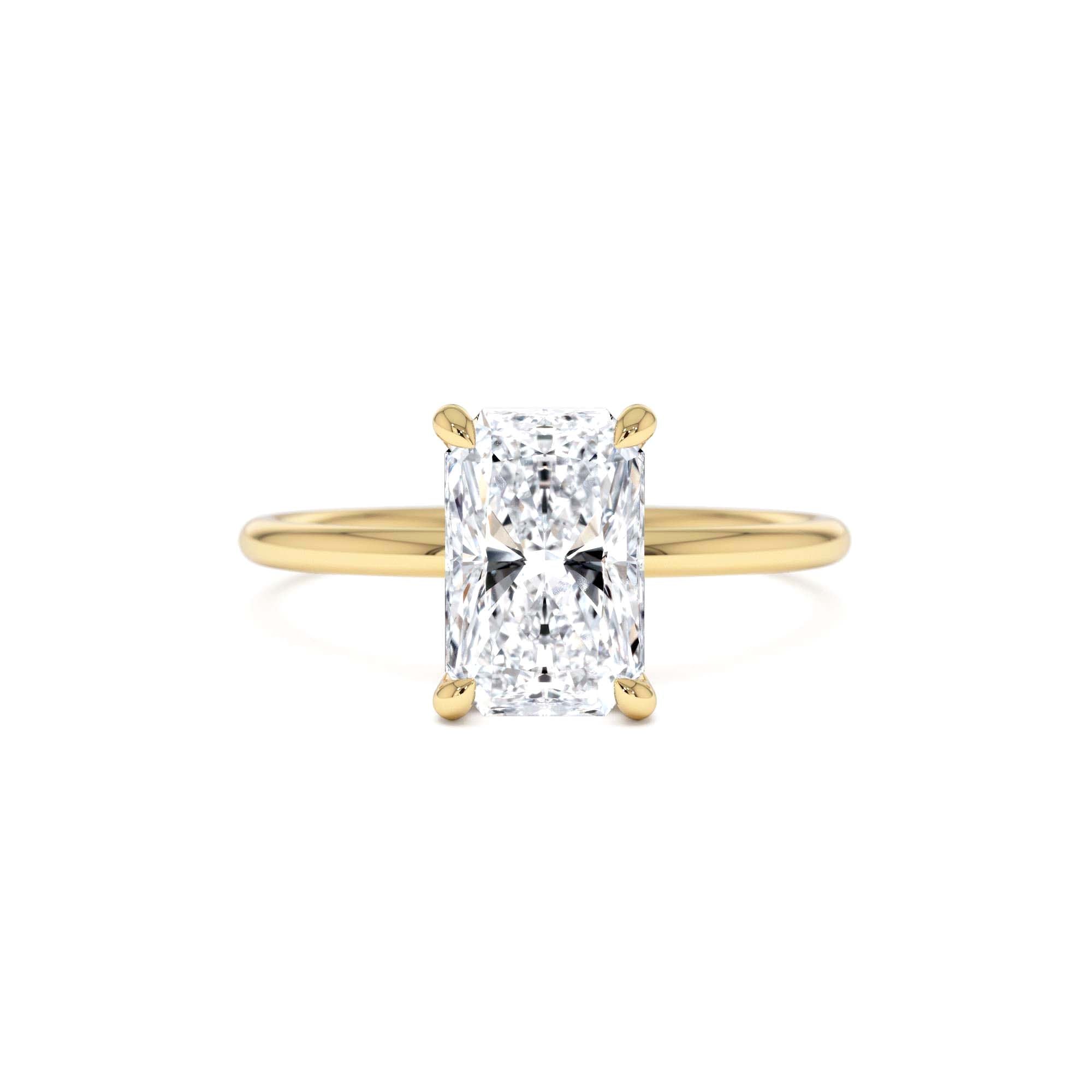 1.50 Ctw 14k Radiant Cut Lab Grown Diamond Hidden Halo Engagement Ring – Aurora by Orlina Fine