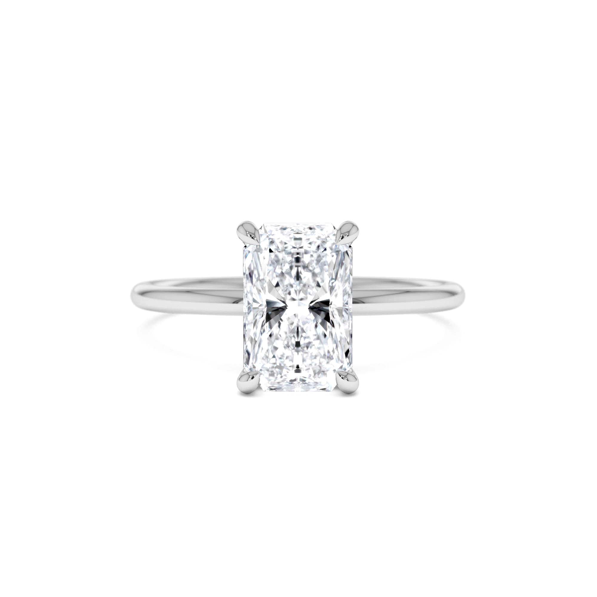 1.50 Ctw 14k Radiant Cut Lab Grown Diamond Hidden Halo Engagement Ring – Aurora - view 2