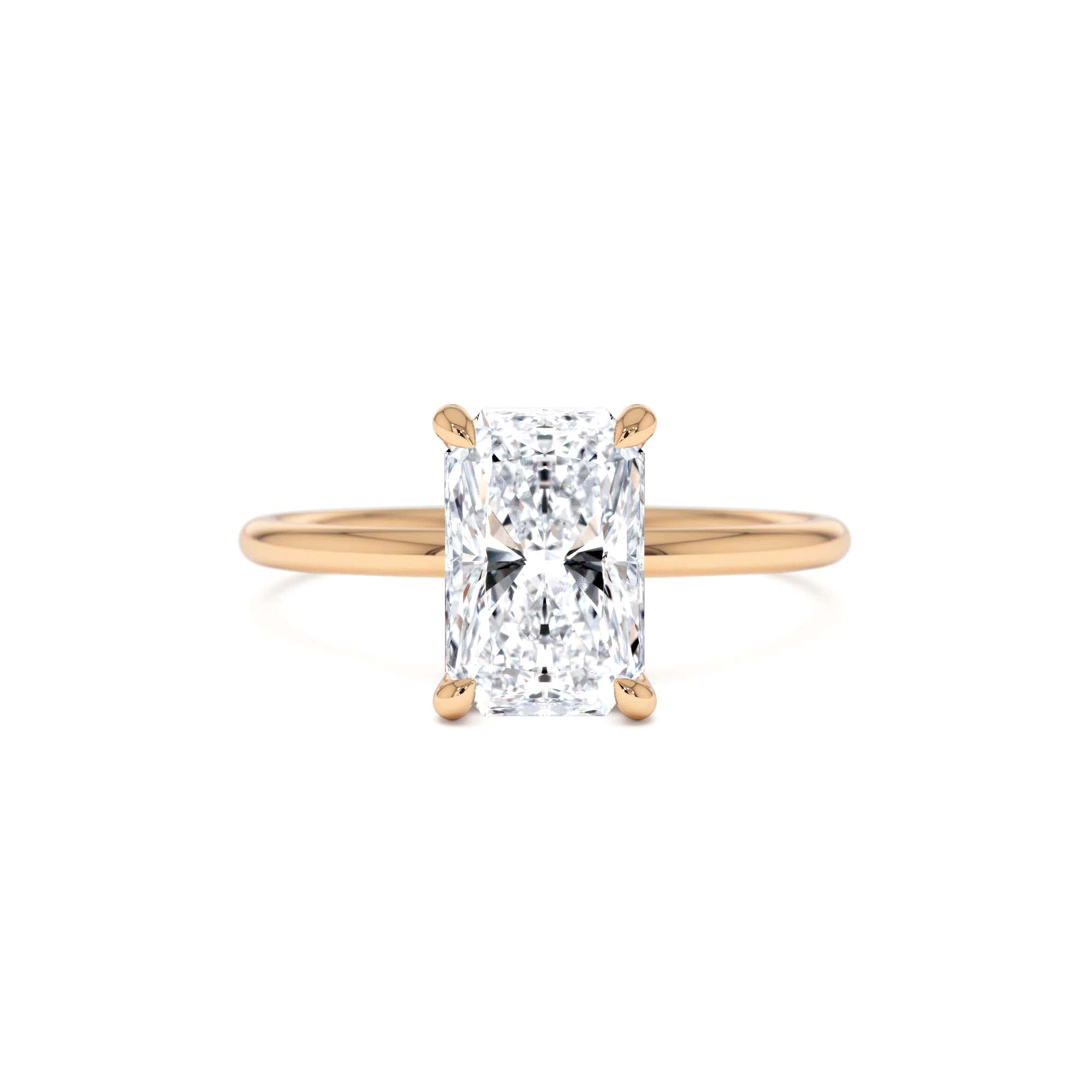 1.50 Ctw 14k Radiant Cut Lab Grown Diamond Hidden Halo Engagement Ring – Aurora - view 3