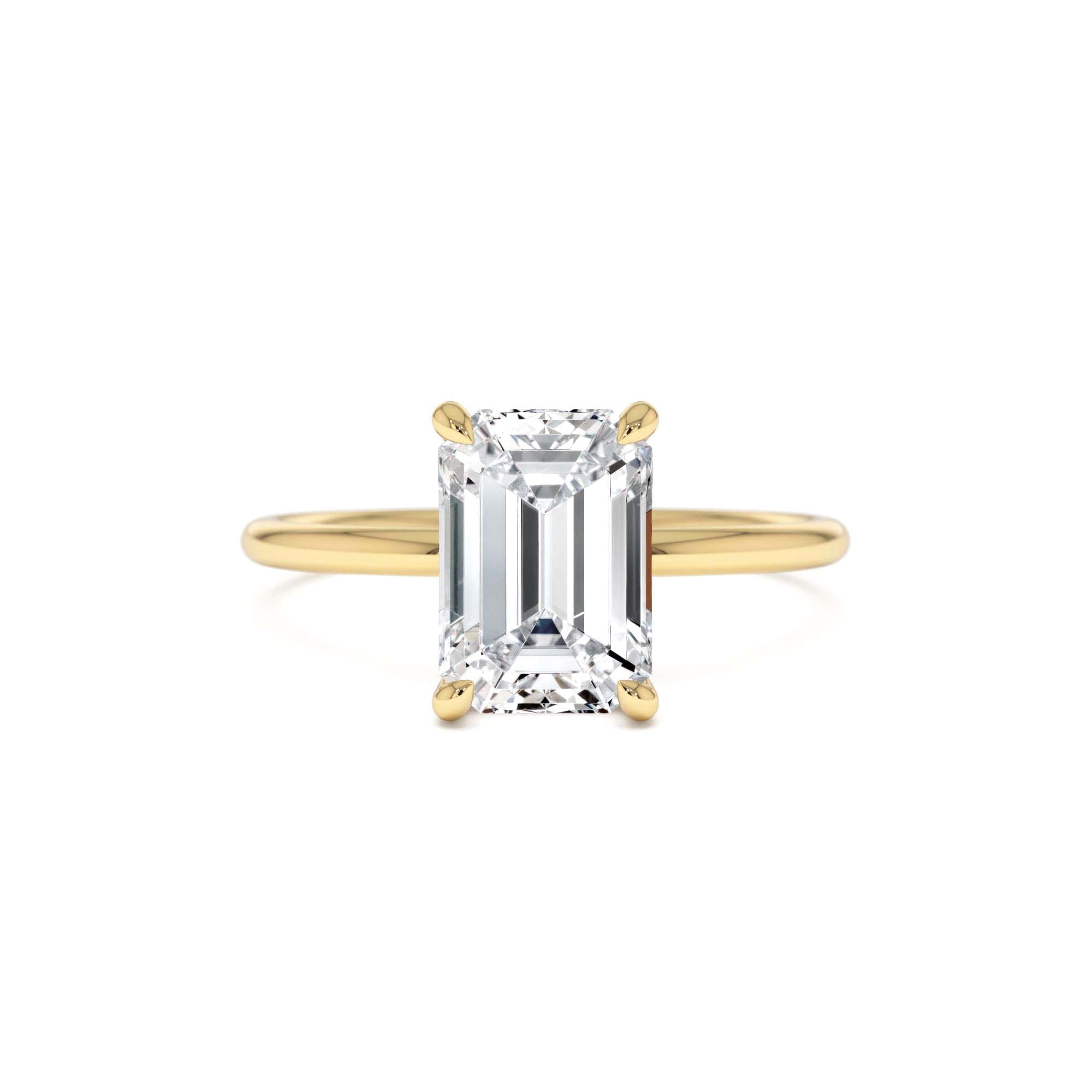 2.10 Ctw 14k Emerald Cut Lab Grown Diamond Hidden Halo Engagement Ring – Vivienne by Orlina Fine