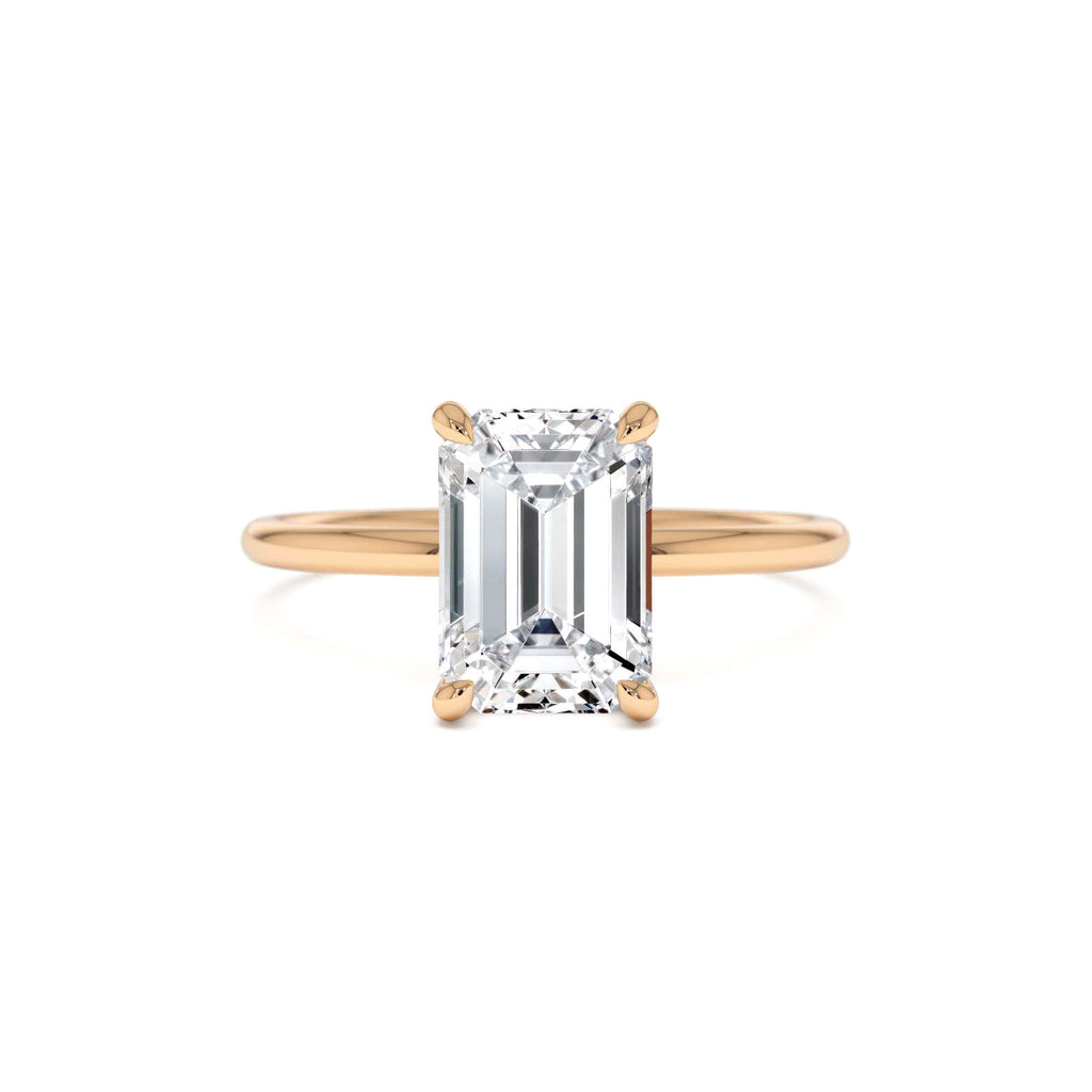 2.10 Ctw 14k Emerald Cut Lab Grown Diamond Hidden Halo Engagement Ring – Vivienne - view 2