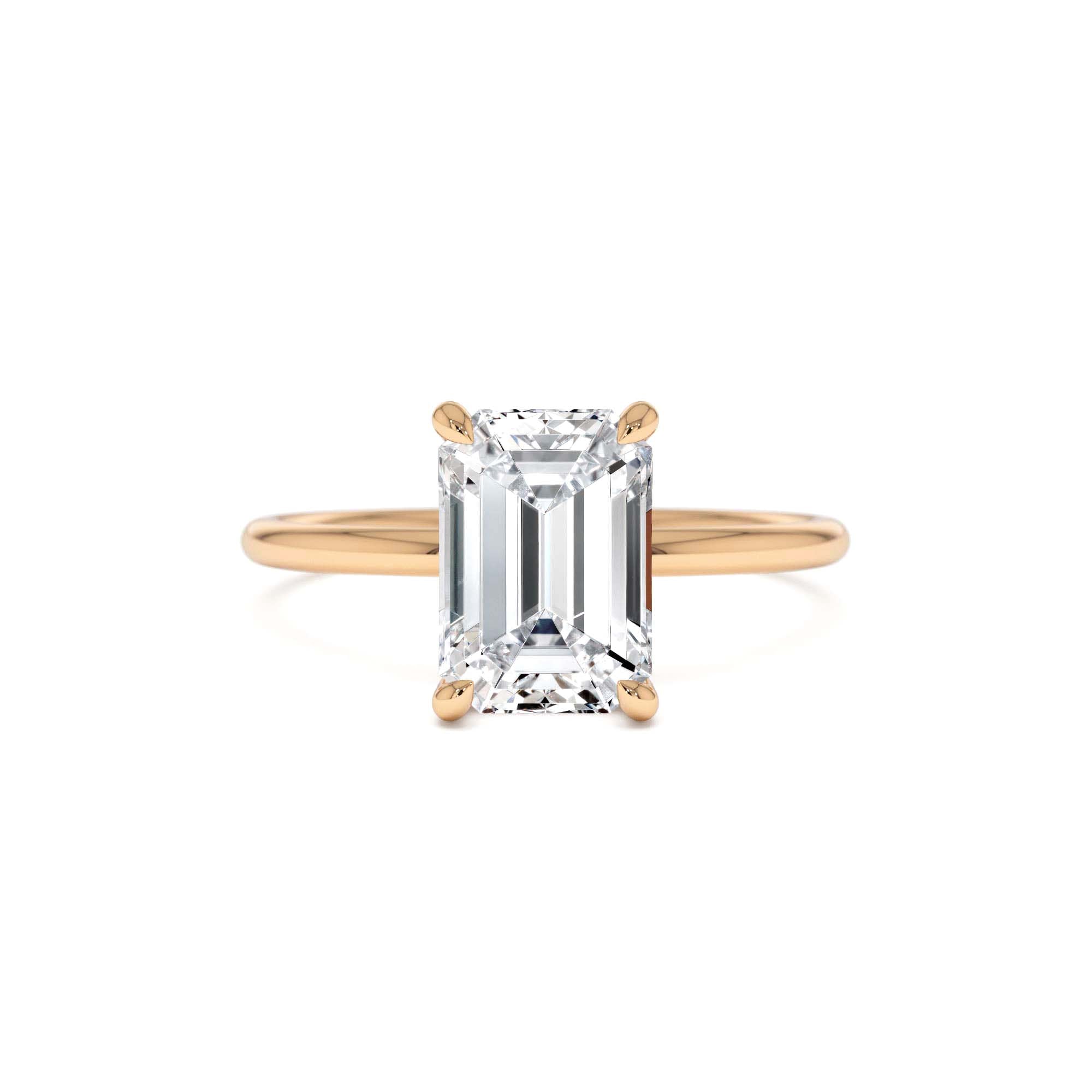 2.10 Ctw 14k Emerald Cut Lab Grown Diamond Hidden Halo Engagement Ring – Vivienne - view 2