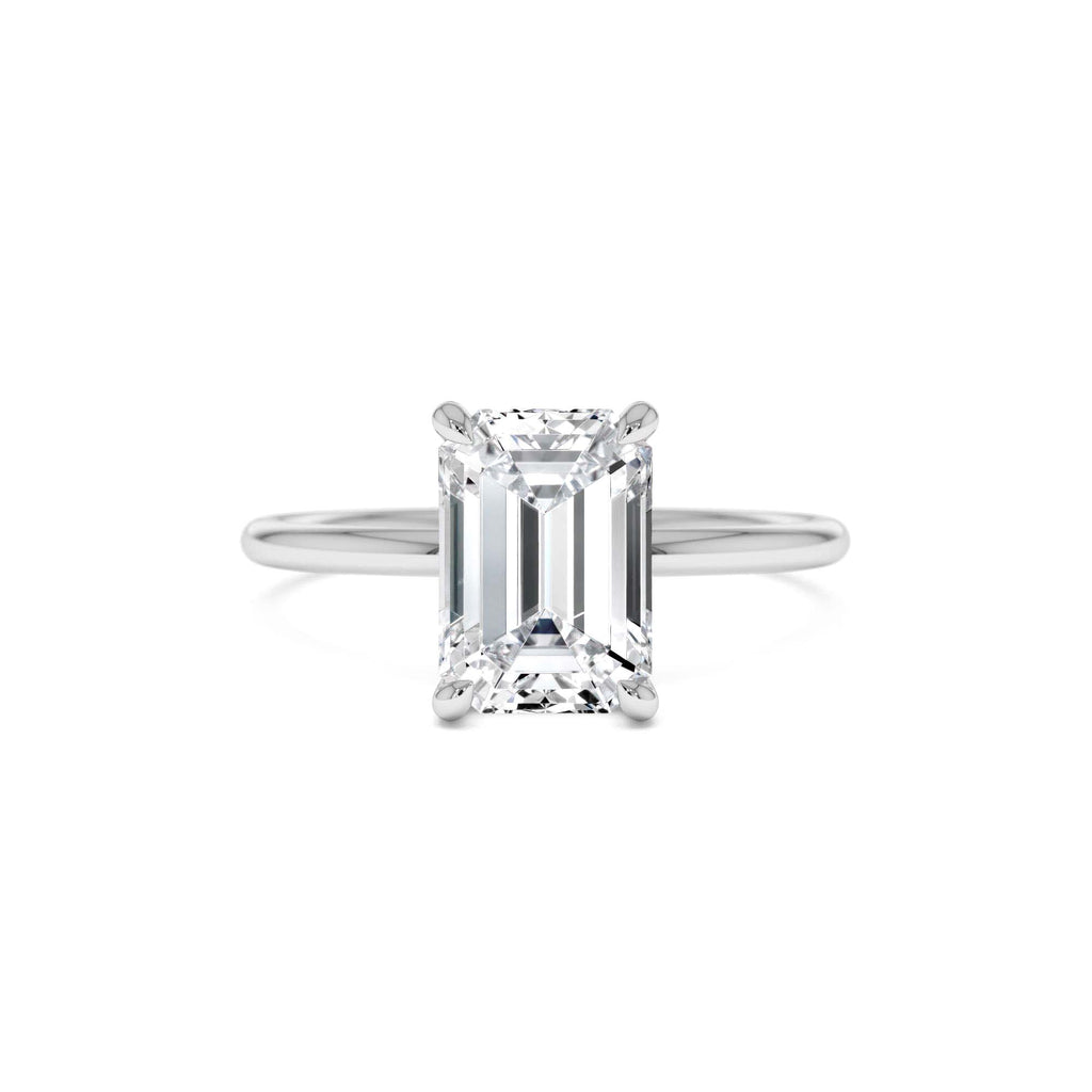 2.10 Ctw 14k Emerald Cut Lab Grown Diamond Hidden Halo Engagement Ring – Vivienne - view 3