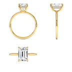 2.10 Ctw 14k Emerald Cut Lab Grown Diamond Hidden Halo Engagement Ring – Vivienne - view 5
