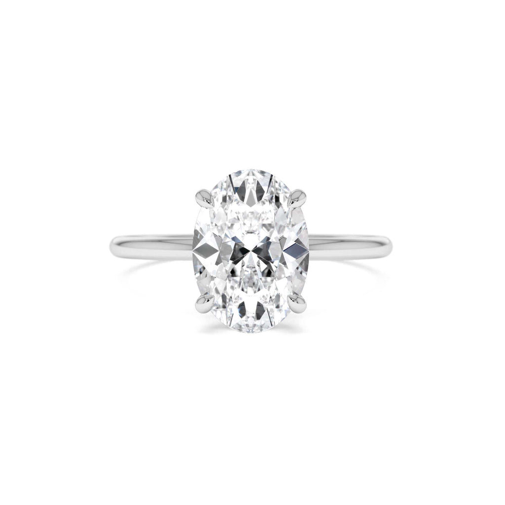 2 Ctw 14k Oval Lab Grown Diamond Engagement Ring with Hidden Halo – Maribel - view 2