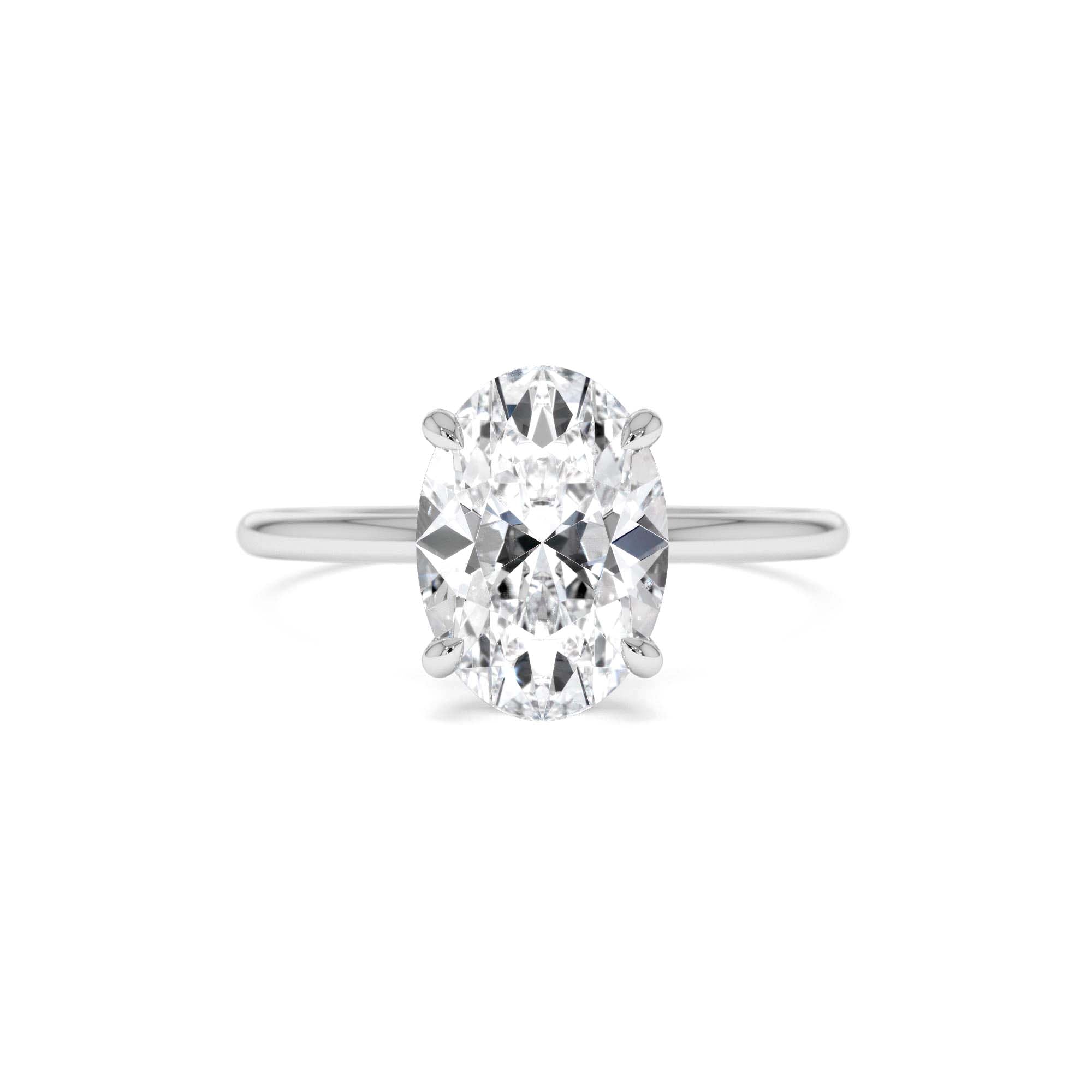 2 Ctw 14k Oval Lab Grown Diamond Engagement Ring with Hidden Halo – Maribel - view 2