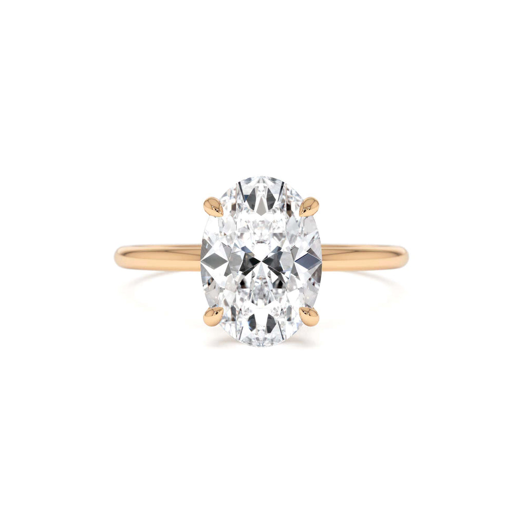 2 Ctw 14k Oval Lab Grown Diamond Engagement Ring with Hidden Halo – Maribel - view 3