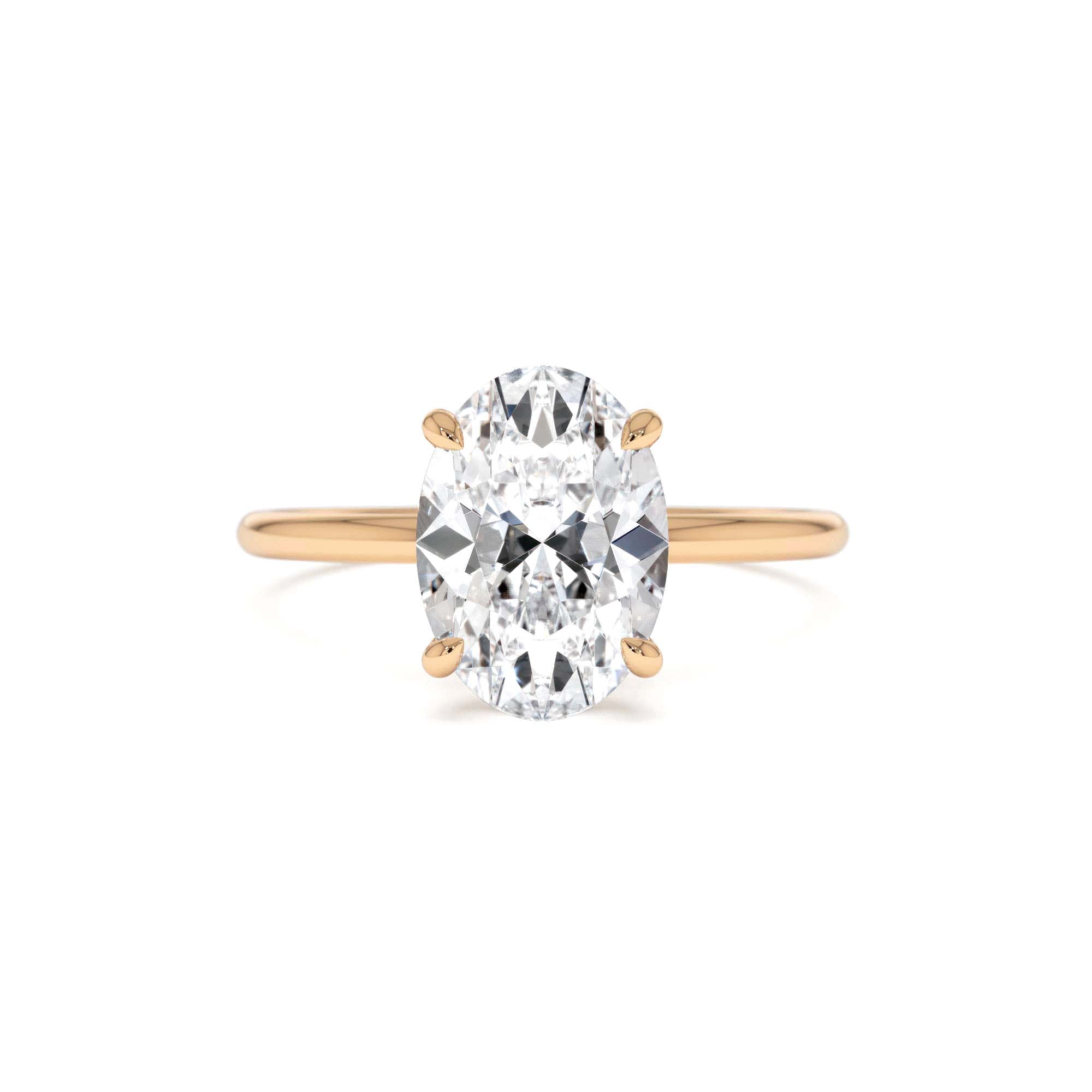 2 Ctw 14k Oval Lab Grown Diamond Engagement Ring with Hidden Halo – Maribel - view 3