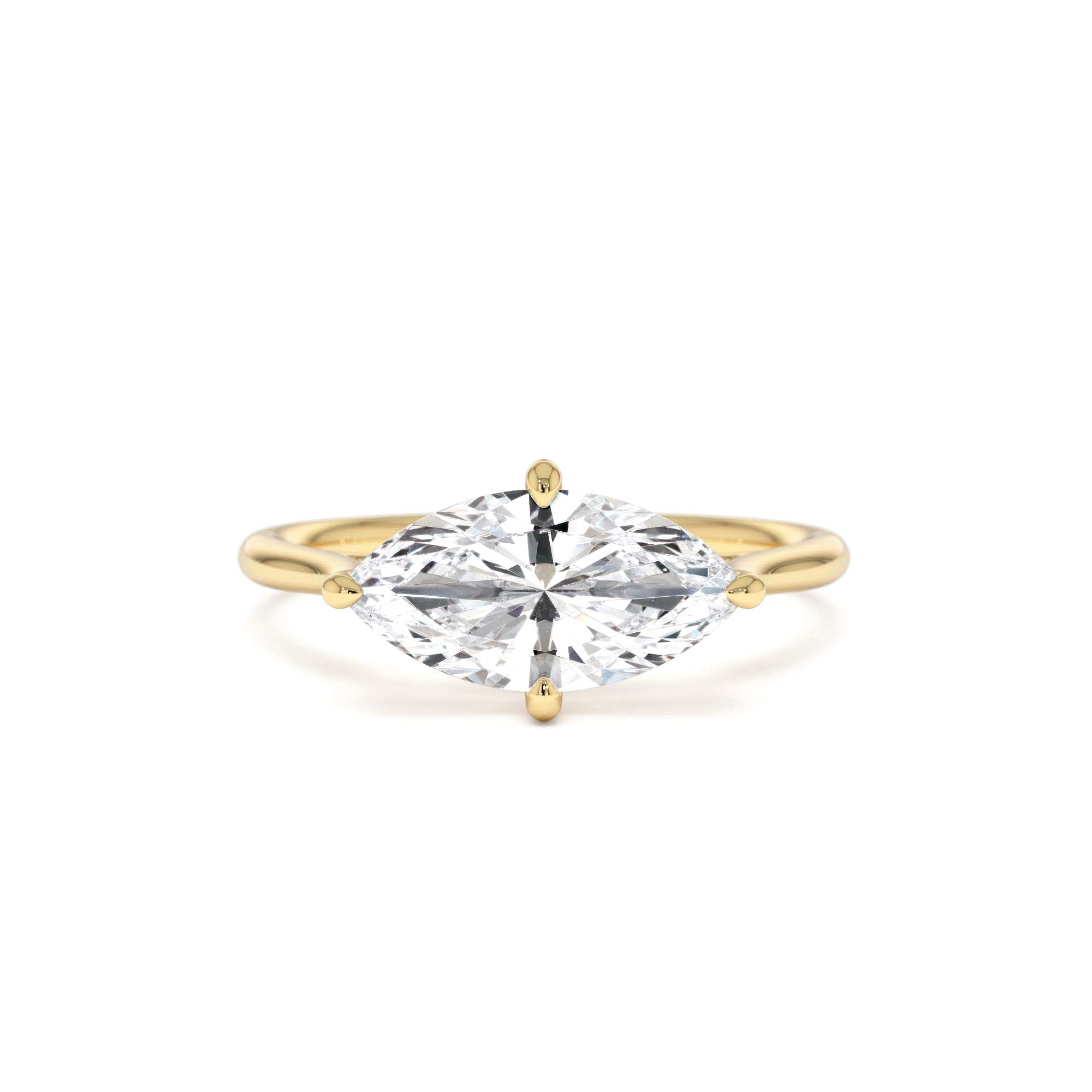 1.50 Ctw 14k Marquise Shape West-East Set Lab Grown Diamond Solitaire Ring by Orlina Fine