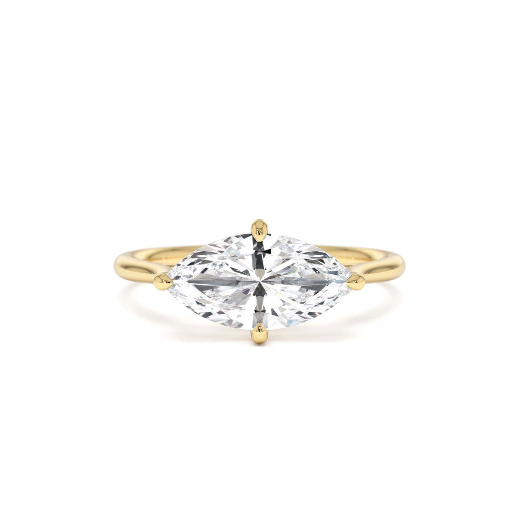 1.50 CTW 14K Marquise Shape West-East Set Lab Grown Diamond Solitaire Ring by Orlina Fine