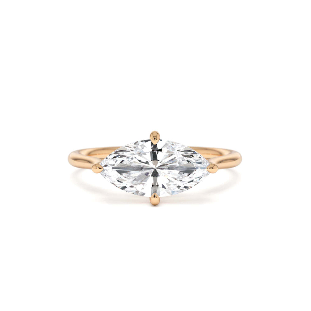 1.50 Ctw 14k Marquise Shape West-East Set Lab Grown Diamond Solitaire Ring - view 2