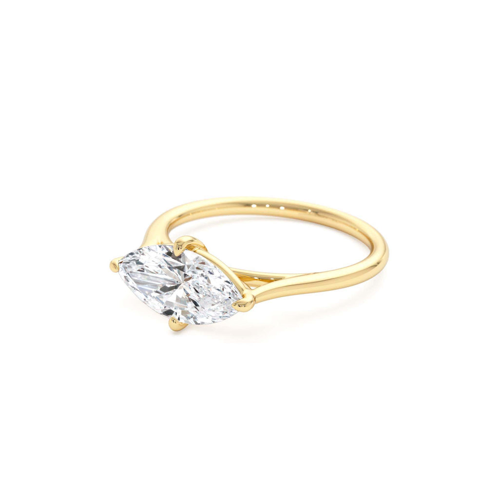 1.50 Ctw 14k Marquise Shape West-East Set Lab Grown Diamond Solitaire Ring - view 4