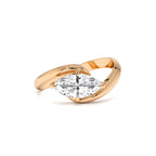 1.00 Ctw 14k Marquise Shaped Lab Grown Diamond Criss Cross Solitaire - view 2
