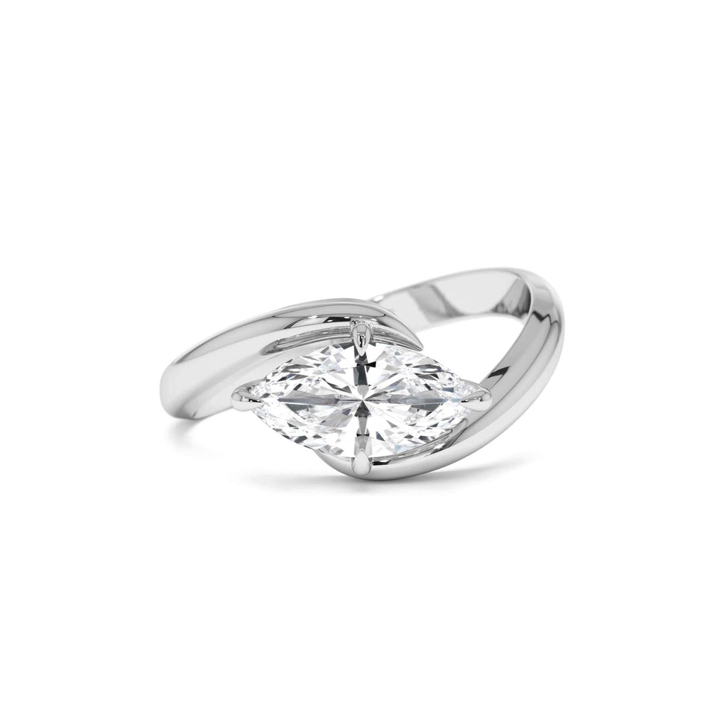 1.00 Ctw 14k Marquise Shaped Lab Grown Diamond Criss Cross Solitaire - view 3