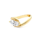 1.00 Ctw 14k Marquise Shaped Lab Grown Diamond Criss Cross Solitaire - view 4