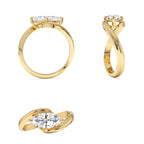 1.00 Ctw 14k Marquise Shaped Lab Grown Diamond Criss Cross Solitaire - view 5