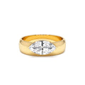 1.00 Ctw 14k Lab Grown Marquise Shaped Diamond Solitaire Ring with Wide Band by Orlina Fine