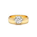 1.00 CTW 14K Gold Lab Grown Round Diamond Solitaire Ring with Wide Band by Orlina Fine