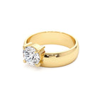 1.00 CTW 14K Gold Lab Grown Round Diamond Solitaire Ring with Wide Band - view 4