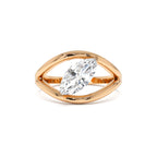 1.00 CTW 14K Gold Lab Grown Marquise Diamond Ring Split Shank Design - view 2