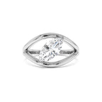 1.00 CTW 14K Gold Lab Grown Marquise Diamond Ring Split Shank Design - view 3