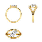1.00 CTW 14K Gold Lab Grown Marquise Diamond Ring Split Shank Design - view 5