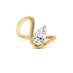 1.00 CTW 14K Gold Lab Grown Pear Diamond Ring Modern Bypass Setting by Orlina Fine