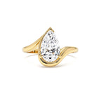 1.50 Ctwt 14K Gold Lab Grown Pear Diamond Ring with Bypass Design by Orlina Fine