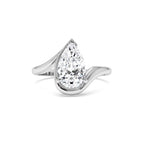 1.50 Ctwt 14K Gold Lab Grown Pear Diamond Ring with Bypass Design - view 3