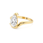 1.50 Ctwt 14K Gold Lab Grown Pear Diamond Ring with Bypass Design - view 4