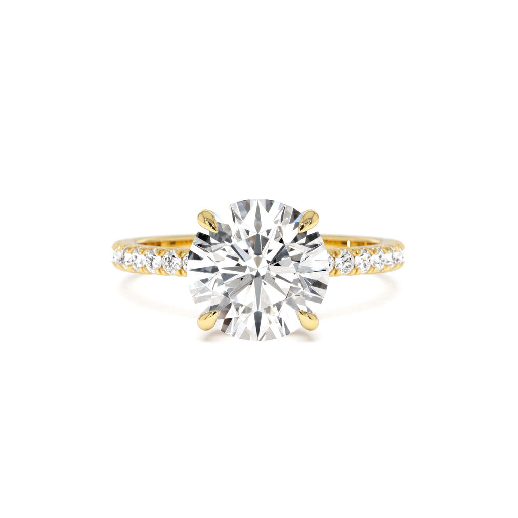 2.40 Ctw 14k Round Brilliant Lab Grown Diamond Pavé Setting with Hidden Halo by Orlina Fine