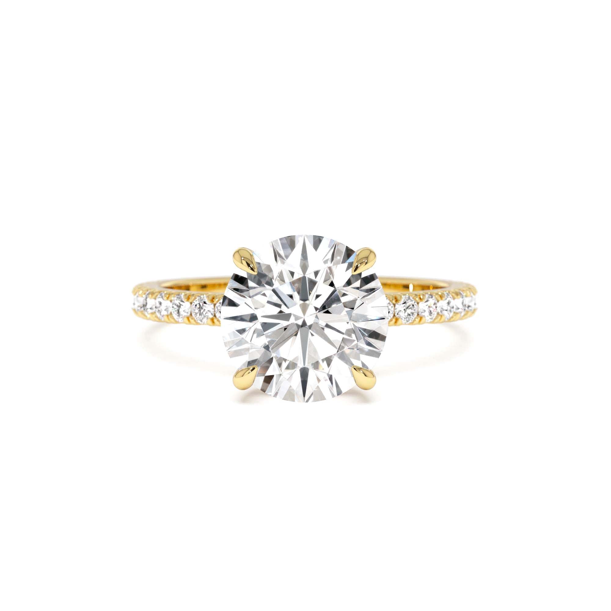 2.40 Ctw 14k Round Brilliant Lab Grown Diamond Pavé Setting with Hidden Halo by Orlina Fine