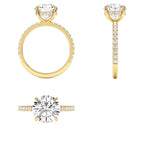 2.40 CTW 14K Round Brilliant Lab Grown Diamond Pavé Setting with Hidden Halo - view 5