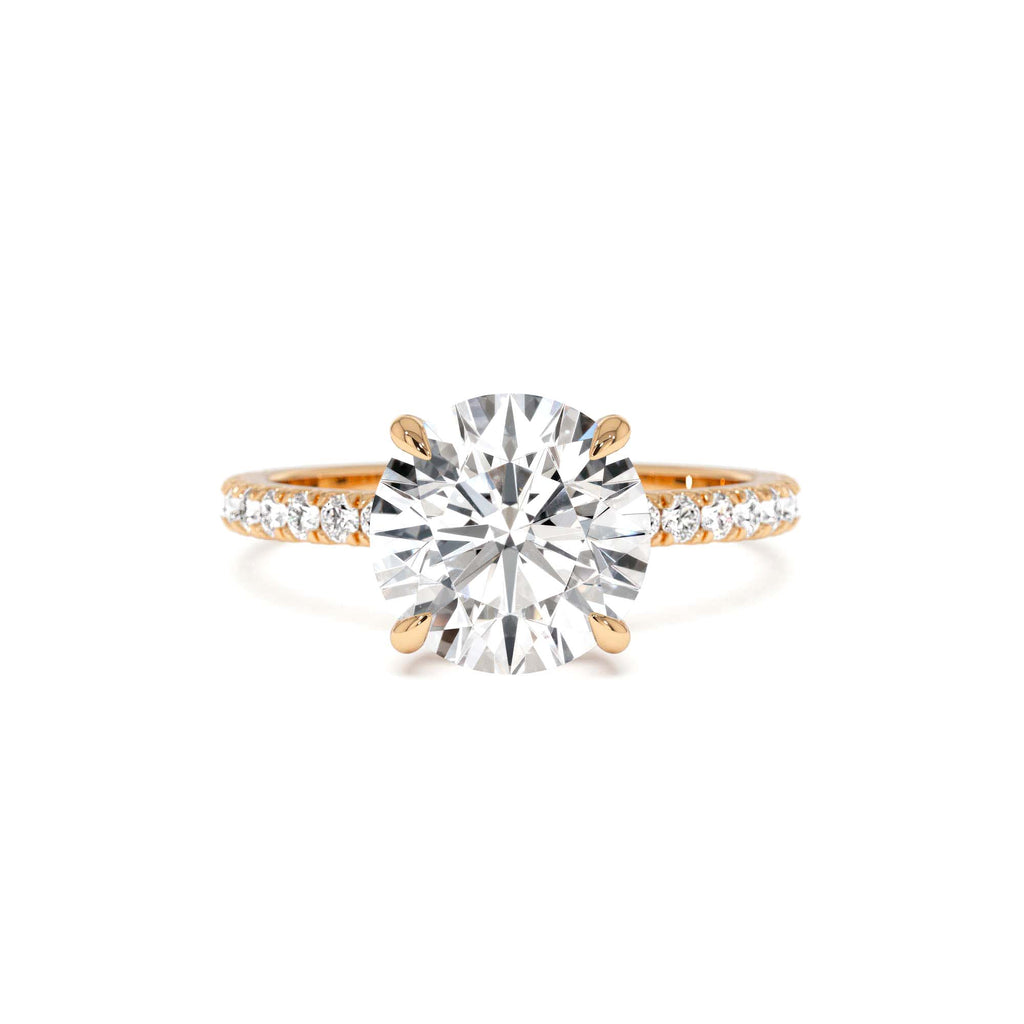 2.40 Ctw 14k Round Brilliant Lab Grown Diamond Pavé Setting with Hidden Halo - view 2