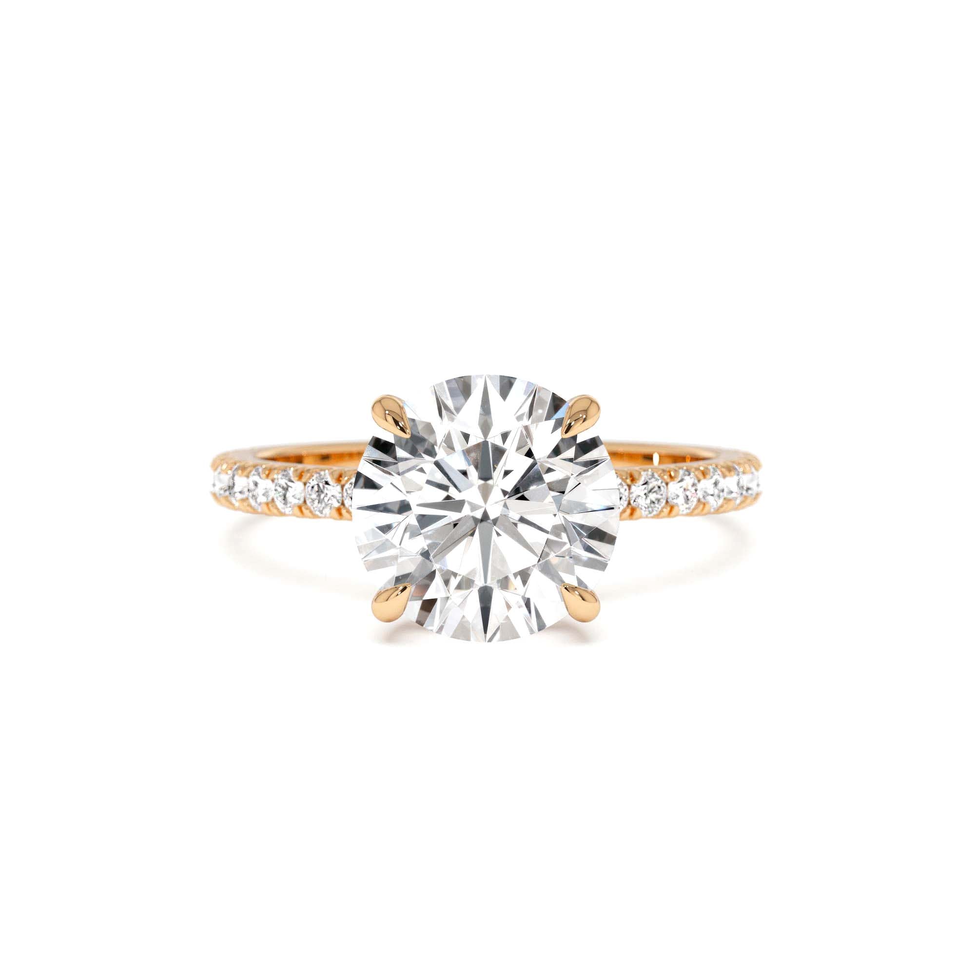 2.40 CTW 14K Round Brilliant Lab Grown Diamond Pavé Setting with Hidden Halo - view 2