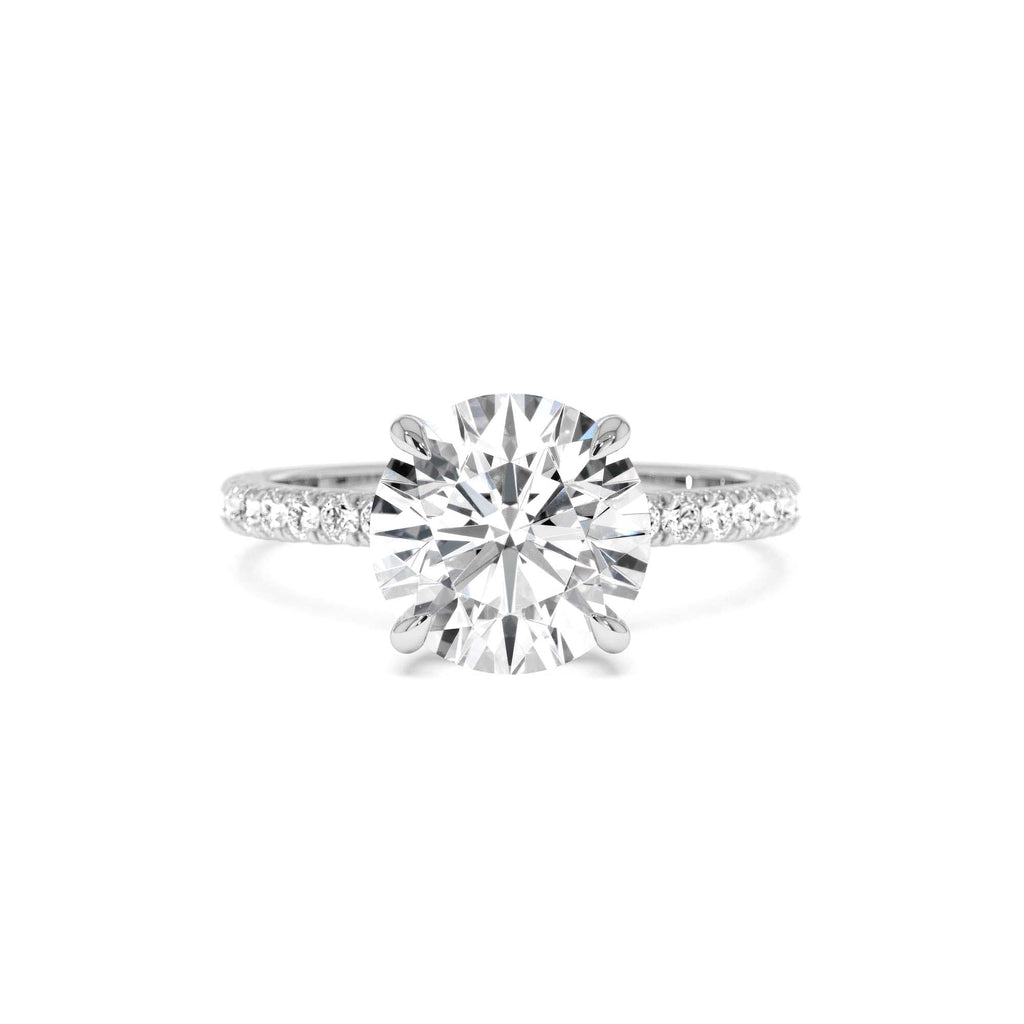 2.40 Ctw 14k Round Brilliant Lab Grown Diamond Pavé Setting with Hidden Halo - view 3
