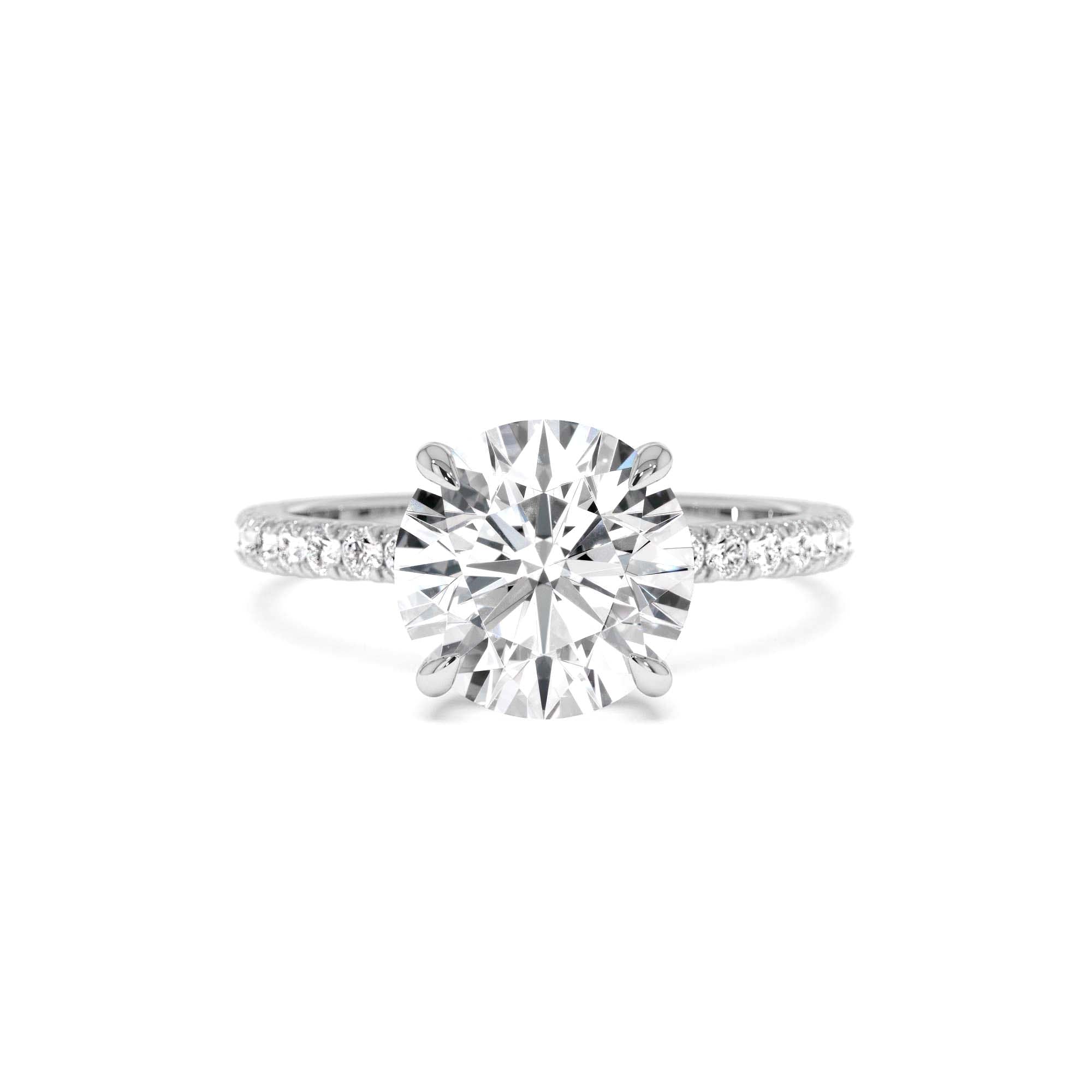 2.40 Ctw 14k Round Brilliant Lab Grown Diamond Pavé Setting with Hidden Halo - view 3