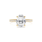 2.40 CTW 14K Oval Shaped Lab Grown Diamond Pavé Setting with Hidden Halo by Orlina Fine