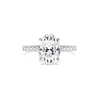2.40 CTW 14K Oval Shaped Lab Grown Diamond Pavé Setting with Hidden Halo - view 2