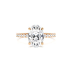 2.40 CTW 14K Oval Shaped Lab Grown Diamond Pavé Setting with Hidden Halo - view 4
