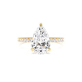 2.45 Ctw 14k Pear Shaped Lab Grown Diamond Pavé Setting with Hidden Halo by Orlina Fine