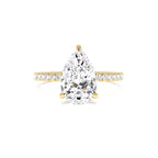 2.45 CTW 14K Pear Shaped Lab Grown Diamond Pavé Setting with Hidden Halo by Orlina Fine