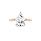 2.45 CTW 14K Pear Shaped Lab Grown Diamond Pavé Setting with Hidden Halo - view 2